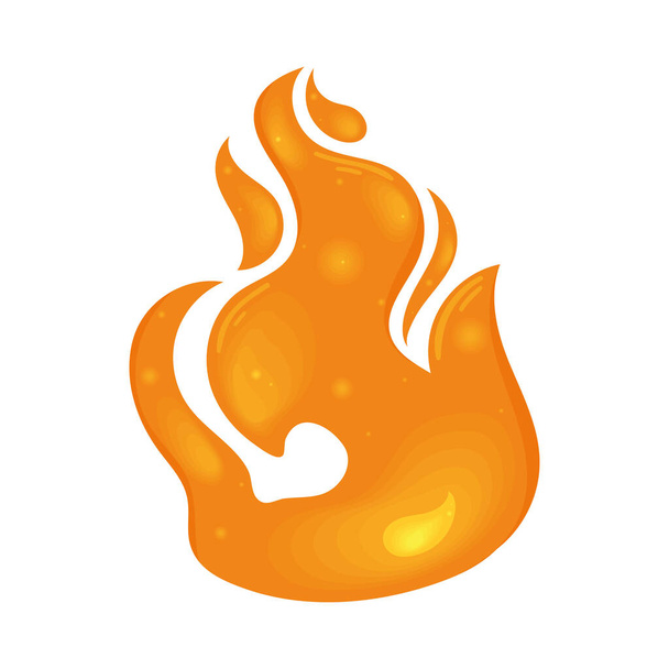 classic fire flame isolated icon - Wektor, obraz