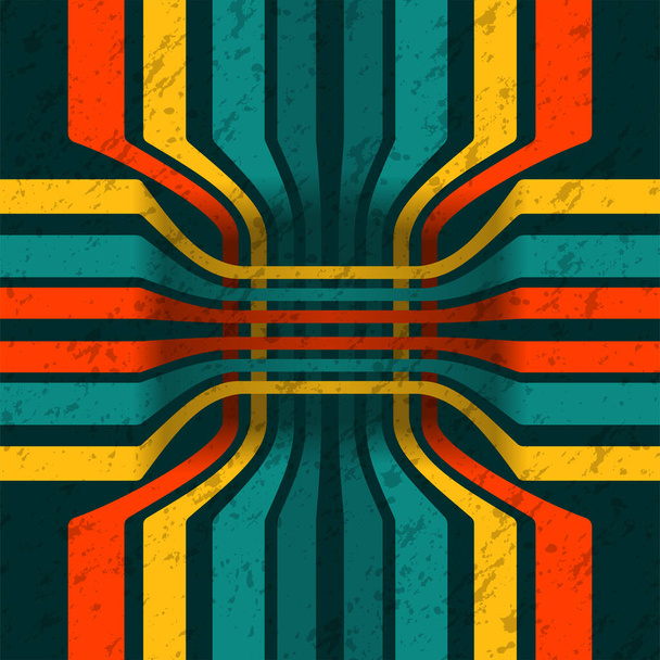 Abstract background with retro lines different colors - Vector, afbeelding
