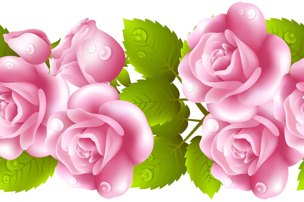 Vertikale nahtlose Hintergrund mit Rosen. - Vektor, Bild