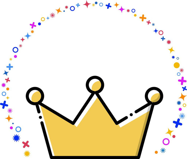 Clip art of golden crown icon. Icons showing winner, winner. Ranking concept. Vector material with changeable colors - Vector, imagen