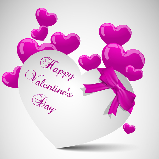 Paper heart with pink balloons - Vector, Image