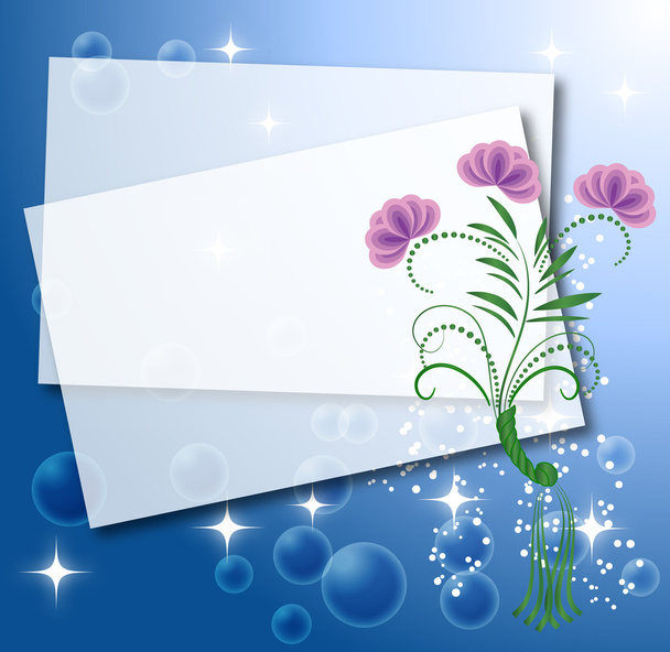 Background with flowers and a place for text or photo. - Vector, imagen