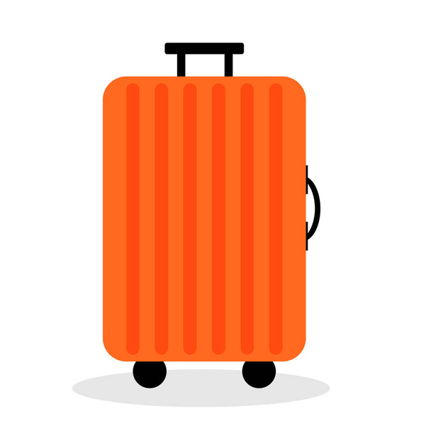 Suitcase orange color. Luggage for travel. Isolated on white background. Vector illustration. - Vector, Imagen