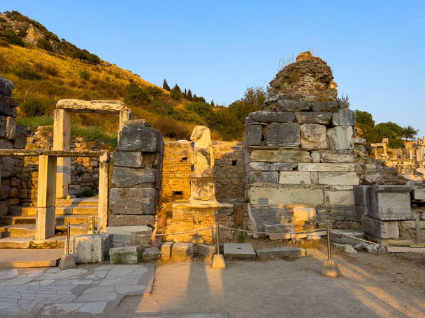 Ephesus Ancient City Scholastica Baths, Front view of the scholastic bath in the ancient city of Ephesus - Photo, Image