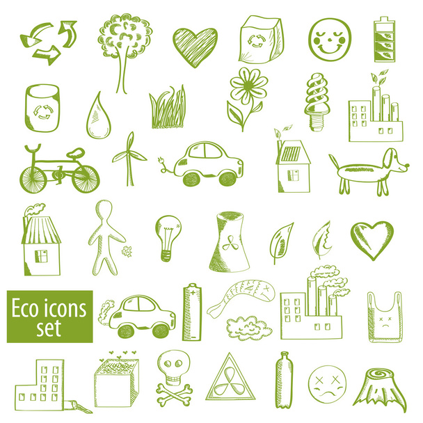 conjunto de iconos ecológicos
 - Vector, imagen