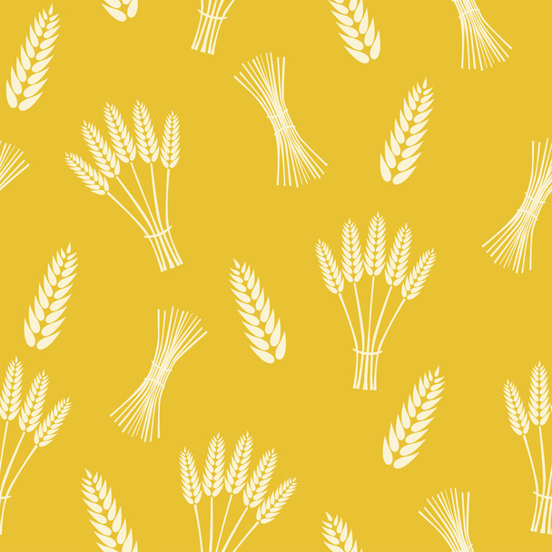 Seamless pattern with wheat spikes - Vector, Image