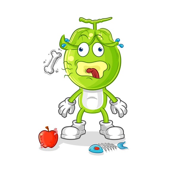 the pea head burp mascot. cartoon vecto - Vecteur, image