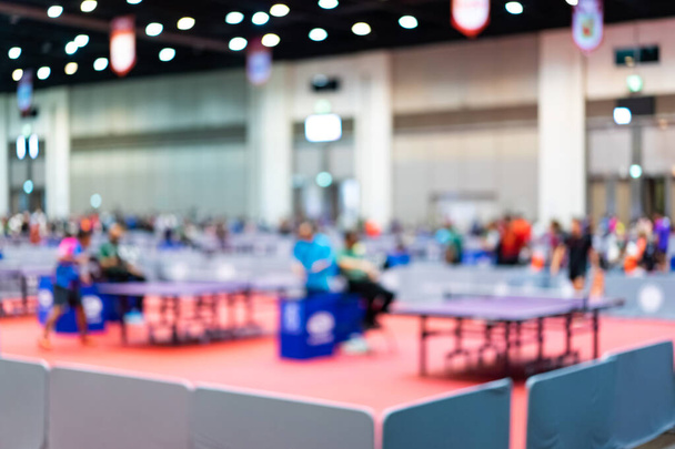 Defocus blur background of Table Tennis tournament competition in an indoor stadium. - Foto, Imagem