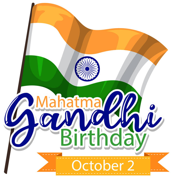 Mahatma Gandhi születésnapi banner Design illusztráció - Vektor, kép
