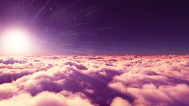 volar por encima de la luz del sol nube - Imágenes, Vídeo