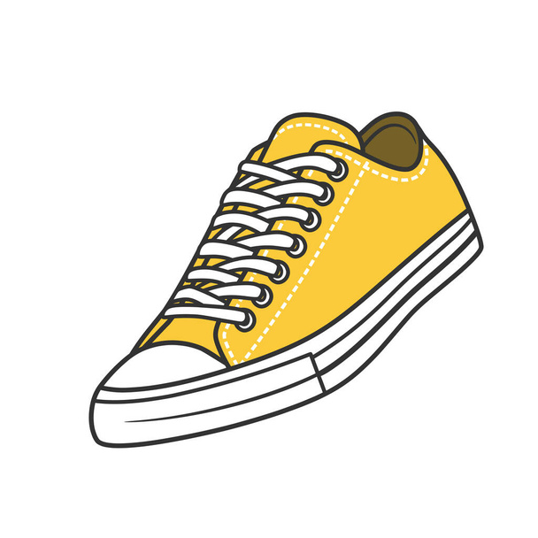 Sneakers shoes vector illustration with color - Vecteur, image