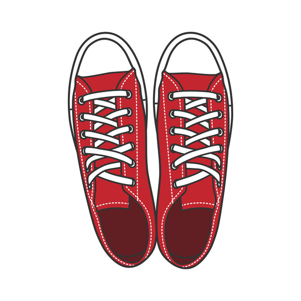 Sneakers shoes vector illustration with color - Vektör, Görsel