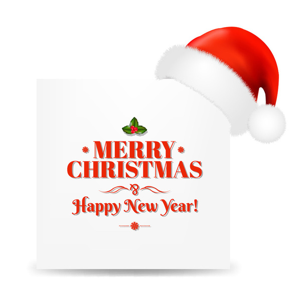 Buon Natale Card con Santa Hat
 - Vettoriali, immagini