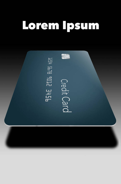 Here is a generic mock credit card with a modern design with text space, copy area in a 3-d illustration. - Foto, imagen