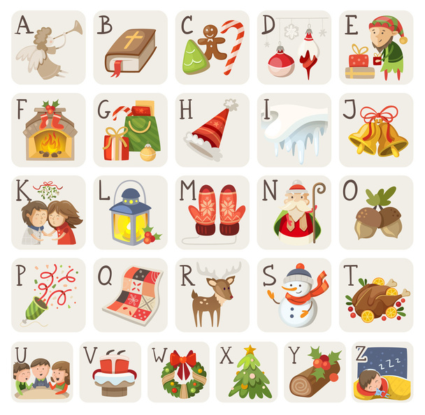 Christmas alphabet. - Vector, Image