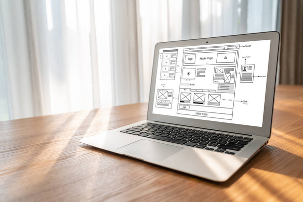Verkkosivuston suunnittelu ohjelmisto tarjoaa modish malli verkossa vähittäiskaupan ja sähköisen kaupankäynnin - Valokuva, kuva