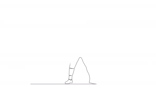 animated single line drawing of weight lifter, line art animation - Filmagem, Vídeo