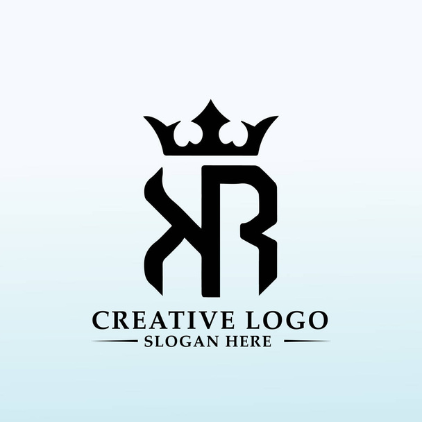 Роскошный фирменный логотип KR - Вектор,изображение