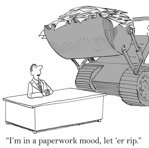 Paperwork mood - Vector, Image
