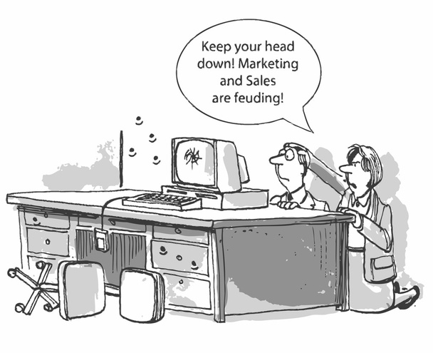 "Маркетинг и продажи враждуют
!" - Вектор,изображение