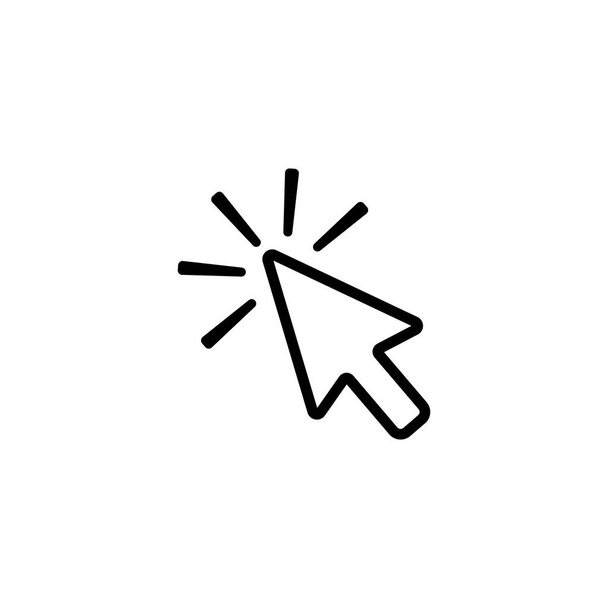 Click contour arrow, icon to click. - Vector, imagen