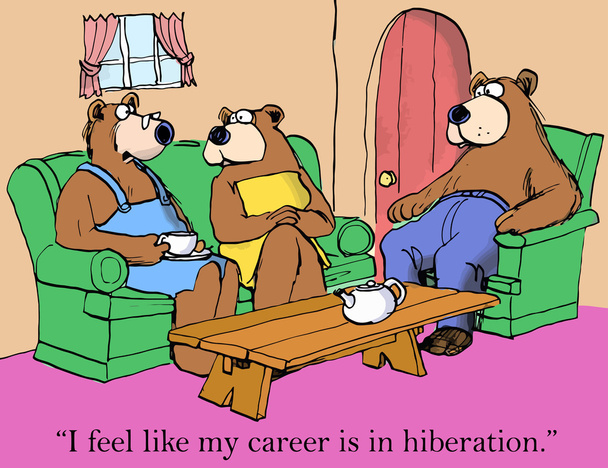 Woman bear career is in hibernation - Vector, Image