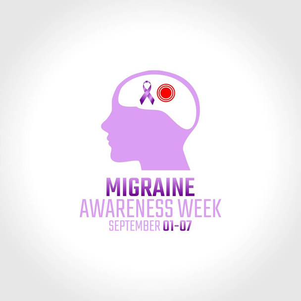 vector graphic of migraine awareness week good for migraine awareness week celebration. flat design. flyer design.flat illustration. - Vector, Imagen