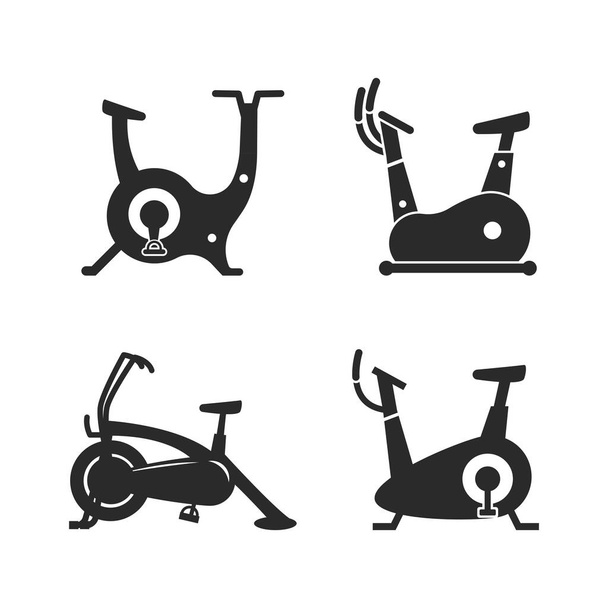 Плоский дизайн велосипеда фитнес-иконки - Вектор,изображение