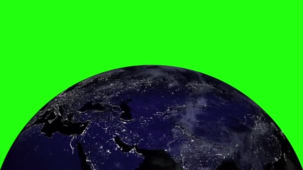 Πλανήτης γη στο διάστημα περιστρέφεται κατά 360 μοίρες. Looped animation στην πράσινη οθόνη - Πλάνα, βίντεο