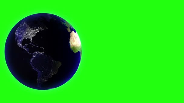 宇宙で地球は、360 度回転します。グリーン スクリーンのループ アニメーション - 映像、動画