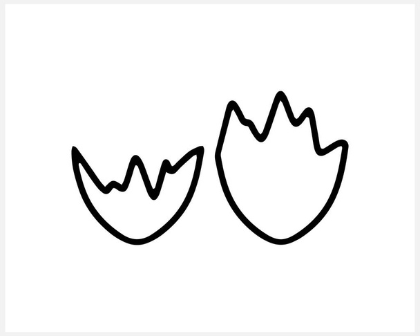 Cracked eggshell icon isolated. Hand drawn art line. An empty egg shell halves. Broken eggs cracked open easter eggshell. Sketch design. Vector stock illustration. EPS 10 - Vector, Image