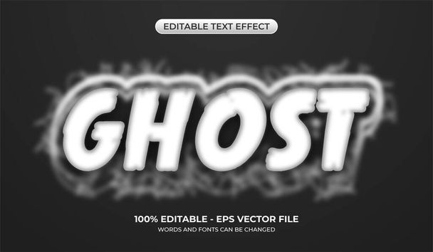 Ghost text effect. Editable scary paranormal text effect. Horror graphic styles - Vektör, Görsel