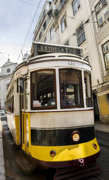 Famous lift of vintage electric tram of Bica - Photo, Image