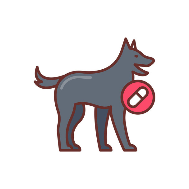 Drug Detection Dog icon in vector. Logotype - Vektor, kép