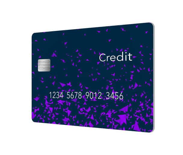 Here is a generic mock credit card with a modern design and text space in a 3-d illustration. - Foto, Imagen