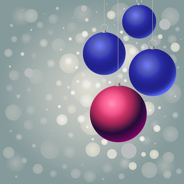 red and blue balls on silver background - Vettoriali, immagini