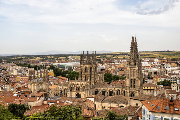 The Burgos Cathedral in Castilla y Leon, Spain was declared Unesco World Heritage Site. Erected on top a Romanesque temple, the cathedral was built following a Norman French Gothic model. - Fotoğraf, Görsel