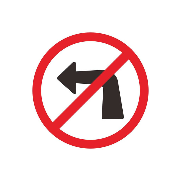 No left turn. Traffic road signs. - Vektor, Bild