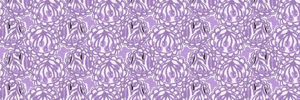 Гендерна нейтральна квіткова квітка безшовна растрова рамка. Простий фіолетовий примхливий 2 тонний візерунок. Дитячі дитячі шпалери або сканді по всьому принту
 - Фото, зображення