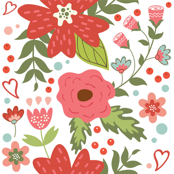 Beautiful seamless floral pattern - Vector, afbeelding