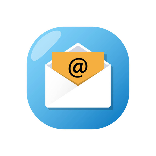 Email icon on blue background - Vector, Image