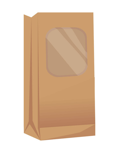 take away brown paper bag mockup icon - Vetor, Imagem