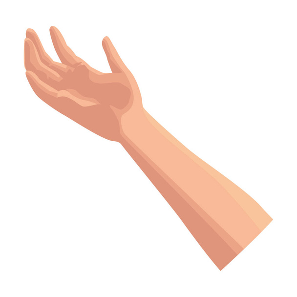 hand human receiving pose icon - Vector, afbeelding