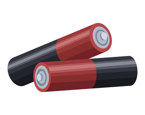 alkaline batteries power isolated icon - Vector, Image