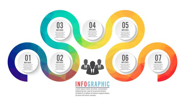 Tijdlijn infographics ontwerp template met 5 opties, procesdiagram, vector eps10 illustratie. - Vector, afbeelding