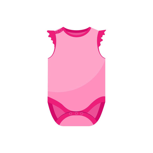 Pink baby bodysuit on white background - Vector, Image