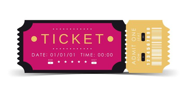 Ticket sample. Modern elegant ticket card illustration template. Vector illustration. - Vektor, Bild