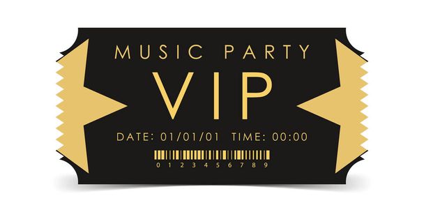 Sample ticket for a musical concert. Modern elegant ticket card illustration template. Vector. - Vector, afbeelding