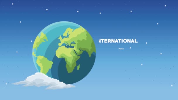 international peace day lettering animation ,4k video animated - Video