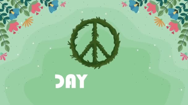 international peace day lettering animation ,4k video animated - Materiał filmowy, wideo